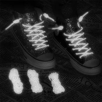 1 Чифт Светлоотразителни Плоски Връзки За Обувки, Флуоресцентни Връзките за обувки За бягане, Спортни Обувки За Бягане, Дантелени Ремък За деца и Възрастни