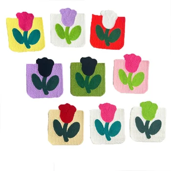 2 бр. Ленти с бродерия в формата на цветя за пришивания чанти, ленти за дрехи, ивици от плат с цветовете на своите ръце