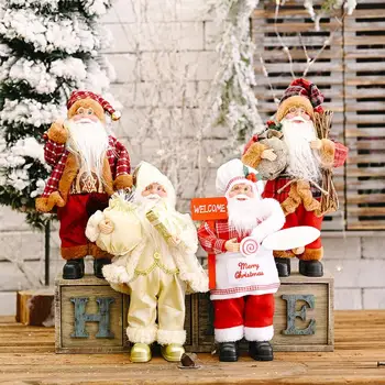 2020 Застанал Санта Клаус Тъканно Кукла Коледно Украшение на Масата Стои Дядо Коледа В стил готвач Декорация на дома, за парти в чест на рождения Ден Подарък За деца