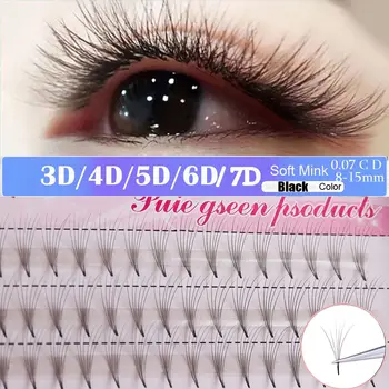 3D/4D/5D/6D/7D 0,07 Дебелината C/D Curl Черни норковые индивидуални фалшиви мигли за удължаване на фалшиви мигли