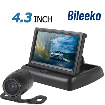 Bileeko Авто Монитор за обратно виждане Сгъваем TFT LCD екран Водоустойчива Камера за паркиране на заден ход 2-Канален Вход NTSC/PAL За Леки Камиони
