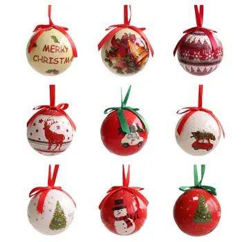 Висулка във формата на Коледна топка 8 см, украшения във формата на коледна топка с въже, атрактивен дизайн, Аксесоари за украса на Коледната елха за дома