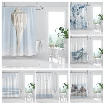 Водоустойчив плат завеси за душ, аксесоари за завеси в банята 180 x 200, завеса за душ 240 *200, бижу в скандинавски стил бохо