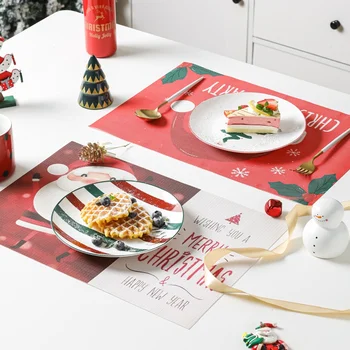 Коледна серия, подложка за хранене с анимационни модел, Носилка, Моющийся PVC, Подложка за хранене с принтом Коледните Лосове, кухненски предмети от бита