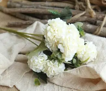 Сватбена декорация от 3 теми, Мини-букет от хризантеми Букет от изкуствени цветя от естествена коприна, Хризантема