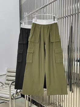 Свободни панталони-карго с колан, по-дълги штанина, права тръба микропластинчатого тип, много удобен за управление