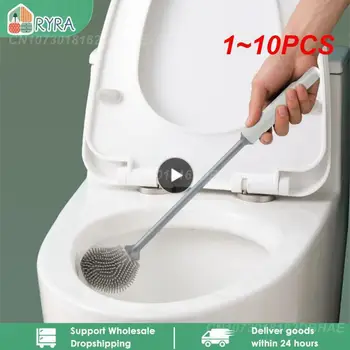 1 ~ 10шт Силиконовата четка за тоалетна С плетива, Аксесоари за почистване на Тоалетната чиния, Гъвкава Гъвкава четка за тоалетна в банята