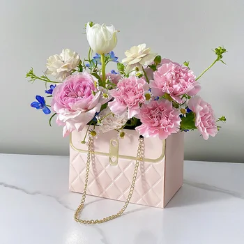 1 бр. Кутия за опаковане на цветя, Кутия за цветя, Роза Опаковъчен плик Подарък кутия с дръжка За 
