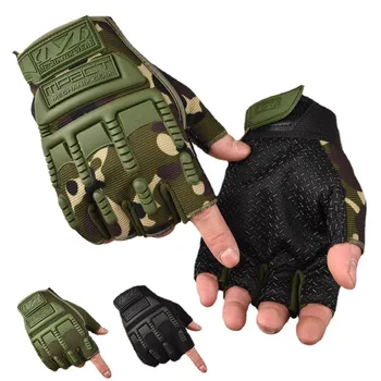 1 Чифт Летни тактически ръкавици без пръсти във военната стил За мъже и жени, предпазни средства за ръчно управление, скално Катерене, Каране на велосипед, Каране на велосипед