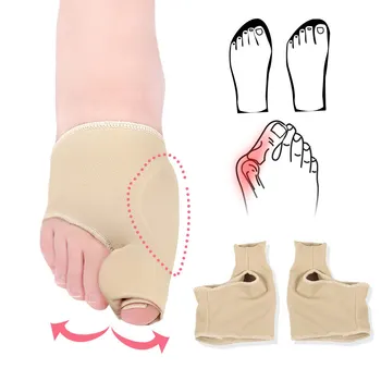 1 Чифт подобрени защитни средства за краката, коректор на палеца на крака, Сепаратор за палеца на крака, ръкав за поддръжка на свода на стъпалото, през деня и през нощта на използването на