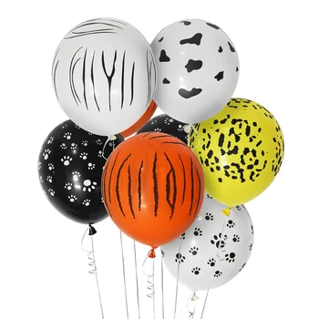 10 бр. балони за парти с животни в джунглата, многоцветен латексный топката с принтом лапите на куче, тигър, леопард, за украса на детски рожден Ден