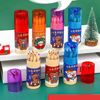 12 Цветни Анимационни Моливи, Коледен подарък За Деца, Подарък от Дядо Коледа в Училище, Подарък За Деца На Коледно парти, Подарък За Рожден Ден, коледа, Коледни Подаръци