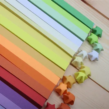 (1360 бр./лот) Гореща разпродажба, Оригами и ръчно изработени, хартия Lucky Star, многоцветни ивици, хартиена украса за Оригами хартия за Квиллинга, 16 цвята