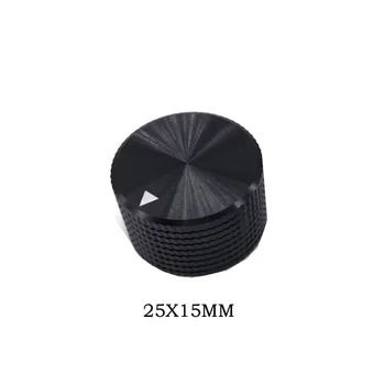 1бр Черни Аудио Мултимедийни Тонколони 25x15 мм, Твърди алуминиеви Дръжки, Потенциометър, Копчета за Регулиране на силата на звука, височина 6 мм