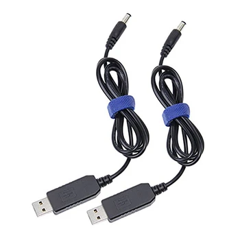 2 бр. Кабел за преобразуване на USB в постоянен ток, Нагоре напрежение, Кабел 5,5X2,1mm, съединители dc от 1 М до 5, до 12 и от 5 до 9 В