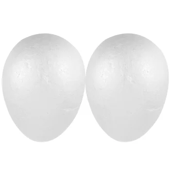 2 бр. Кръгли топки от стиропор във формата на яйца, украса за яйца (бял 20 см), Подаръци за гостите на детски рожден ден
