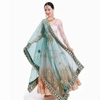 2023 индийското традиционно сари, газова бродерия, екзотичен стил, дамски завесата, етническа елегантен дълъг шал, дамски елегантен индийски шал s590