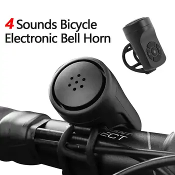 4 Звукови сигнала Велосипеден Електронен Силен звуков сигнал 120 db Предупреждение За сигурност Обаждане на волана електрически велосипед Зареждане чрез USB Аксесоари за колоездене