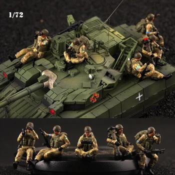 5шт Украински Танк в мащаб 1/72, Бронирани войници, 5 фигури, модел с играчка кола, кукла украшение 