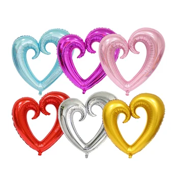 6 бр. Бутилки Многоцветни Гелиевые балони във формата на сърце от Майларовой Сватбената Алуминиево Фолио за Булката