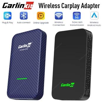CarlinKit 5,0/4,0 Безжичен адаптер CarPlay Ai Box за IOS и Android Авто WiFi Bluetooth-съвместими CarPlay Plug & Play Кабелна Carplay