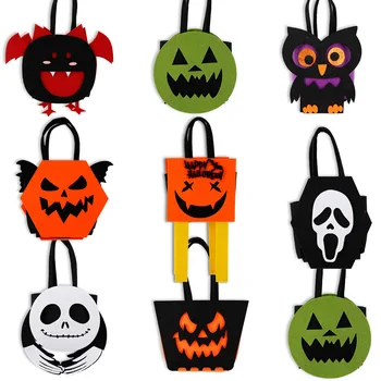 Cartoony торба с бонбони на Хелоуин, Илюзорен фестивал, подарък за парти, демон, тиква череп, Детски трик или лечение, декор в деня на Хелоуин