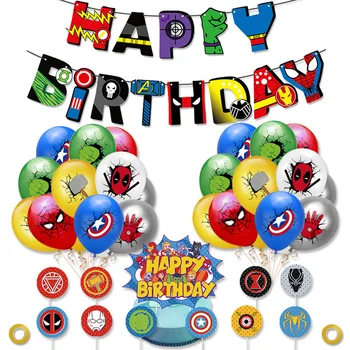 Disney Marvel Spiderman Хълк Конфети Латексови Балони Украса Честит Рожден Ден На Банери Декор Парти Момче Деца Детска Играчка