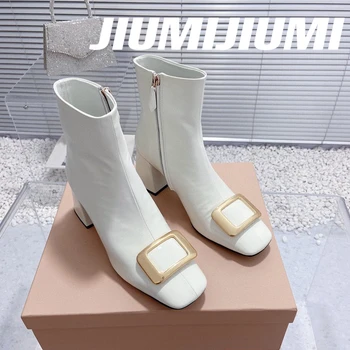 JIUMIJIUMI / Новост 2023 г.; Есенни Ботильоны от лачена кожа; Дамски обувки 