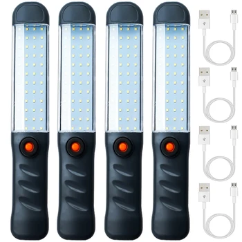 Led светлини Акумулаторна батерия работна лампа с магнитна основа и извънбордов кука, 3 режима на светлина за ремонт на автомобили, скара за употреба на открито