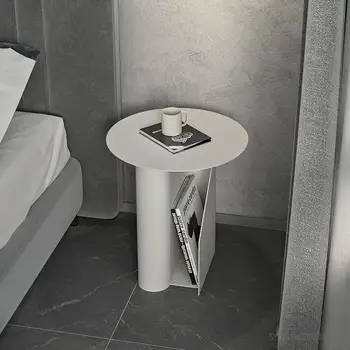 Wuli Nordic Дизайн на малка странична масичка за спални, модерен минималистичен Бял Малък творчески малка странична масичка, лесен луксозна маса