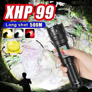 XHP99 Силна Светлина с Висока Мощност, Акумулаторна батерия Led Фенерче Лампа Usb Typec Презареждане Ръчно Фенерче Фенер 18650 Открит Туризъм