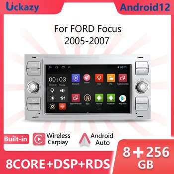Автомагнитола 2 din Android 12 За Ford Focus 2 Ford Fiesta, Mondeo 4 C-Max и S-Max FusionTransit Kuga Мултимедия Аудио Стерео главното устройство
