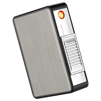 Автоматична Всплывающая цигара, 20 броя в опаковка, USB-електронна запалка, водоустойчив и устойчив на натиск портсигар