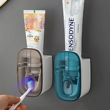 Автоматично опаковка на паста за зъби, монтиране на стена, Аксесоари за сокове паста за зъби в банята, Водоустойчив, прахоустойчив титуляр за паста за зъби