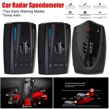 Автомобилен радар RAD1000PRO, Скоростомер, Гласово предупреждение, професионален автомобилен радар-детектор за автомобили, детектор на скоростта, автомобилни Аксесоари