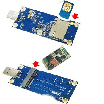 Адаптер Mini PCI-E за USB индустриален клас със слот за СИМ-карта в модул WWAN/LTE Преобразува безжична мини-картата 3G/4G в USB порт
