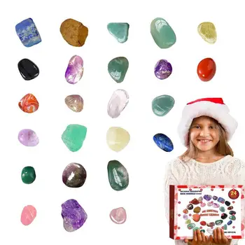 Адвент-календар 2022 Кристали за деца Адвент-календар 2022 от кристал руда -съдържа 24 подарък от кристал руда Пълна колекция от камъни