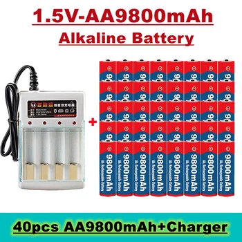 Акумулаторна батерия тип АА, 1,5 9800 mah, алкална батерия, подходяща за детски играчки, дистанционни управления, будилници и т.н., продава се със зарядно устройство