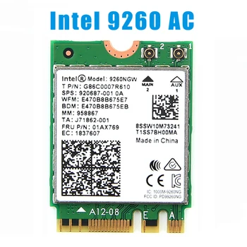 Безжична Intel 9260 WiFi 5 карти, Bluetooth 5,0 M. 2 9260NGW 2030 Mbps, 802.11 AC двойна лента 2,4 G 5G Windows 10 11 За Преносими КОМПЮТРИ