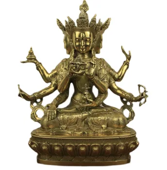 Бижута, изработени от чиста мед Буда Дзогчен статуя на майката на Буда-дълъг срок на годност три бронзови статуи на тибетски тантрически будизъм