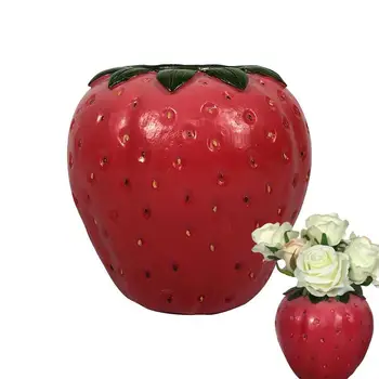 Гореща ваза за цветя във формата на ягоди, саксия, арт вази, скулптури, тенис на гърне за домашен декор, украса, подаръци