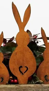 Градински брой с Декоративен заек на Градински броя Метални Градински брой със заек Сладки 16 Ярдовые знаци с Розови Коледни знаци за верандата