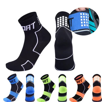 Дамски светлоотразителни чорапи за джогинг, чорапи за нощно колоездене, Мъжки дишащи нескользящие спортни чорапи за уличен баскетбол, футбол, велосипеди