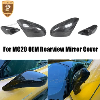 Двойка на автомобилни огледала за обратно виждане за Maserati MC20, за довършителни работи на страничната врата в стил OEM, Аксесоари от сух карбон