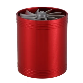 Двухтурбинное турбонаддувное устройство, въздух, газ, вентилатор за икономия на гориво за кола (червен)
