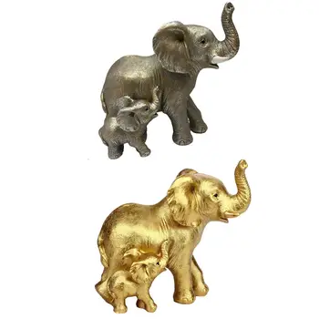 Декоративна статуя на слон, Десктоп украса, семейна фигурки на слонове за подаръци в хотела, парти в спалнята