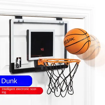 Детски баскетболен часова обстрелваща рама за окачване на закрито, не пробивающая баскетбольную играчка за момчета, автоматично броене на открито dunki