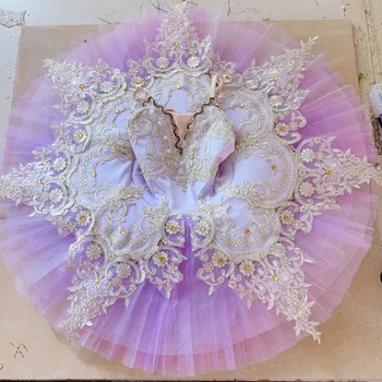 Детски Професионални балетные опаковки от Виолетово-бял цвят, балет апартаменти-опаковки от 
