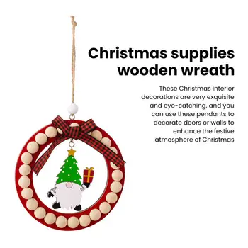Дървени коледни украси, лесно подвешиваемые Коледна висулка, Празнични украси за Коледната елха, Изтънчен Дървен Джудже от мъниста за дома