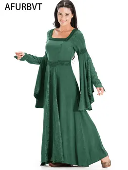 Есента е коварен средновековна рокля от епохата на Възраждането за жени в ретро стил, придворная принцеса, карнавал елфи на Хелоуин, cosplay